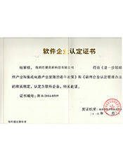 軟件企業(yè)認定證書